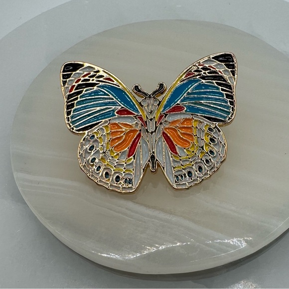 3/$15 Big Butterfly Enamel Pin Brooch - Picture 3 of 5